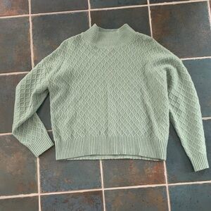 Fat Face Light Green Textured Turtleneck Sweater